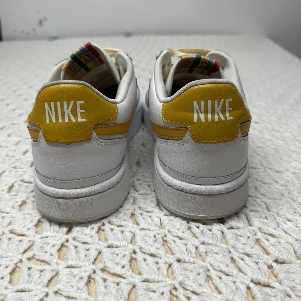Nike Court Blanc Shoes Womens Size 12 White Leather Low Top Casual CI0808-101